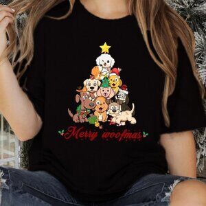 Merry Woofmas Shirt, Christmas Dogs Tree Shirt, Christmas Shirt For Dog Lover
